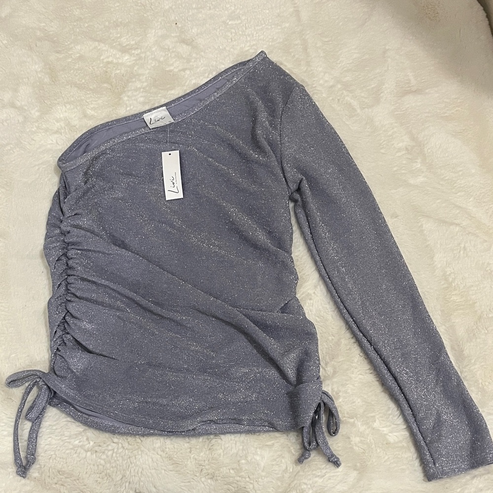 Olivia Rae Shimmering Purple Long Sleeve Top